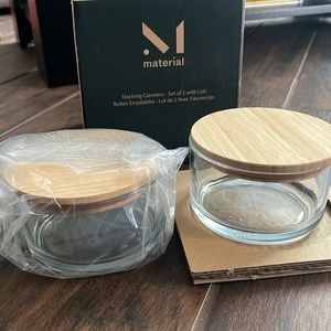 Set of 2 Canisters with Lids